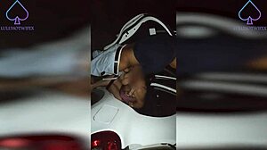 Neighbor dogging creampie in car while cuckold husband watches