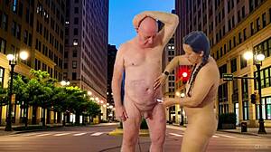 Agarabas and Olpr's public night shave preview with footjob tease