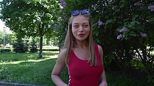 Park Flasher Blondie Turns Casting Into Wet Pussy Doggystyle Cum Covered Fuck