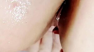 Mature Wife Fingers Shaved Pussy in Close-Up Exhibition