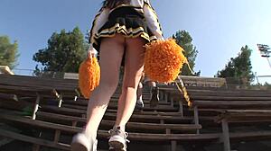 Haley Paige endures hard pounding gracefully. Eyes shut tight through the intense outdoor facial.