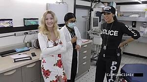 Campus pd eyes stacy shepard's petite shaved ass during strip search