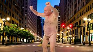 Agarabas and Olpr's public night shave preview with footjob tease