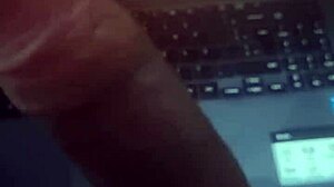 i'm stroking my big black cock to busty tits compilation cumming hard