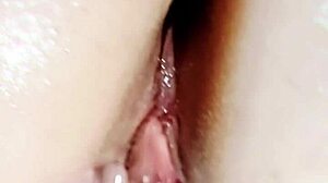Mature Wife Fingers Shaved Pussy in Close-Up Exhibition