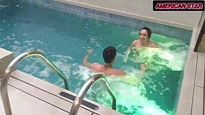 BIG TITS SLUT FUCKED HARD IN HOTEL POOL!