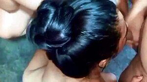 two horny amateur latina lesbians milk lucky guy's cum facials in homemade threesome orgy