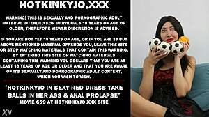 Hotkinkyjo Takes Balls Deep in Ass Prolapse Red Dress