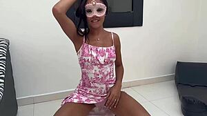 Skinny Brunette Gags on Monster Cock Deepthroat Creampie!