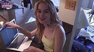 Stepdad Seth Brogan creampies nasty Sage while mom away