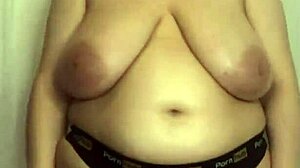 chubby bbw tries on tight bikini bras boobs spilling