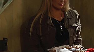 i bend big ass lesbian slave over and finger her hard.