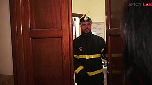 firefighter julius finds luna dark's big boobs and deep throat pussy ready at the door