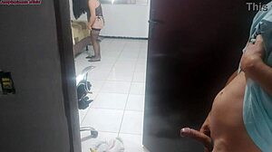 Brazilian Housewife Shows New Lingerie to Tech Begs Creampie Fuck