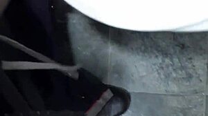 Shaved Black Cock Masturbated Hard In Restroom Close-Up