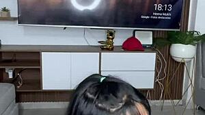 beautiful latina brunette playin with dildos on her big ass 😍🍑