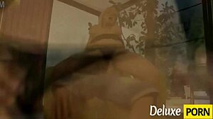 Shaved Milf Takes Monster Cock Anal Cum on Big Tits