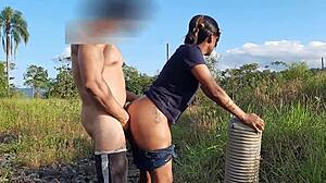 he went to the neighborhood lot for a wild anal creampie from the bossy housewife slut