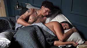 Stepmom sneaks stepson fuck sharing hotel bed 😏🔥