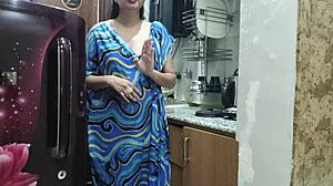 indian stepmom sneaks in kitchen horny watching stepsons cock before riding