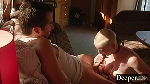 Riley Nixon Gags on Thick Cock Before Deepthroat Titty Fuck Facial