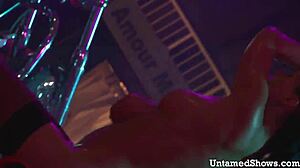 Naughty Brunette Slowly Strips Clothes While Dancing Seductively