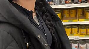 Hey girl next door gags hard on cock then swallows every drop outside