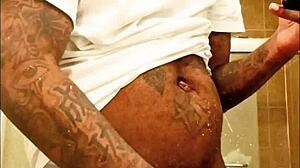 Youngstarbrazy Warms Up Tattoo Body For Monster BBC Cum