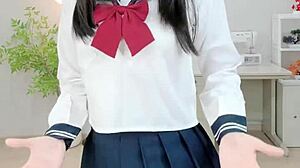 cute petite asian student licks pussy and sucks cock hungrily