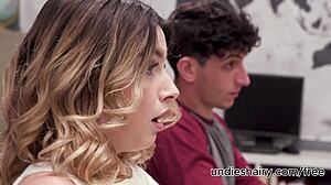 Rachael Cavalli makes Chanel Camryn and Nick lick her hairy pussy in wild threesome fuckfest