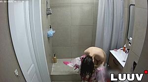 luuv grossy brunette shares homemade shower routine closeup