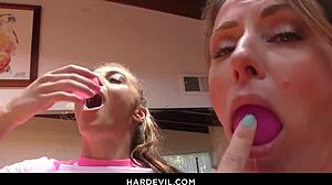 Gia Derza's white shorts tease tight ass