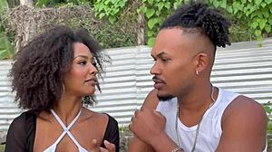 black couple picks up beach stranger bruninha for home threesome fun