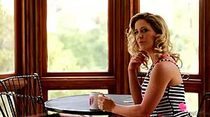 Busty housewife seduces young gardener in yard