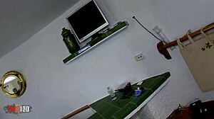 that perfect 18+ french student teen with tiny waist and ass takes rough anal cowgirl ride to squirting orgasm.