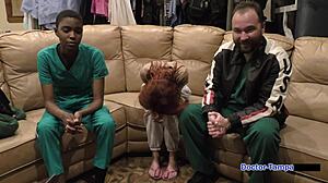 DR. TAMPA HANDCUFFS JEWEL FOR SHAVED PUSSY SPANKING BACKSTAGE!