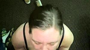 took the curvy snow bunny next door for some deepthroat training on my monster bbc and she slurped it sloppy submissive style