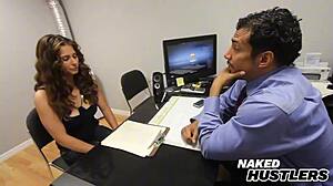 Alana Lace Swallows Boss's Huge Cock in Secret Suck Session