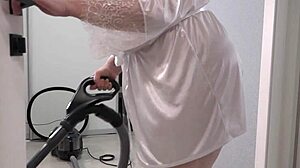 A Home Camera Catches Thick Ass Mature Housewife In Short Robe Flashing Boobs