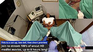 Doctor spies ebony student Nikki Stars gyno exam spy cam