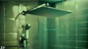 Sexy brunette model soaks up her steamy sensual bath!