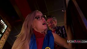 blonde boss barbie breaches with mike mancini's kinky tits lick