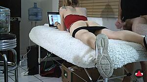 she rewards facesitting with cum all over her skinny girlfriend ass?