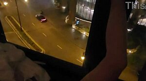 Petite Teen Masturbates Close-Up to Orgasm at Hotel Window