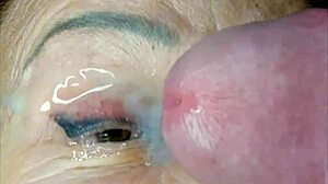 Milf quivers in extreme close-up eye cumshot