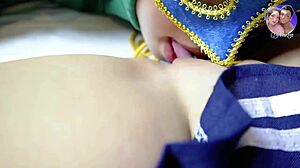 Thai guy munches Japanese schoolgirl pussy till she screams loud in hotel room