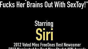 Curvy Redhead Siri Fucks Hairy Pussy Hard With Huge Vibrator Toy