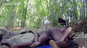 skinny bodybuilder slut dominated outdoors forest sex full muscle legs