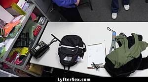 veronica church caught shoplifting now bends over for security officer's cock