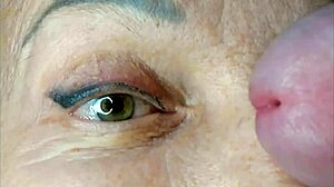 Milf quivers in extreme close-up eye cumshot